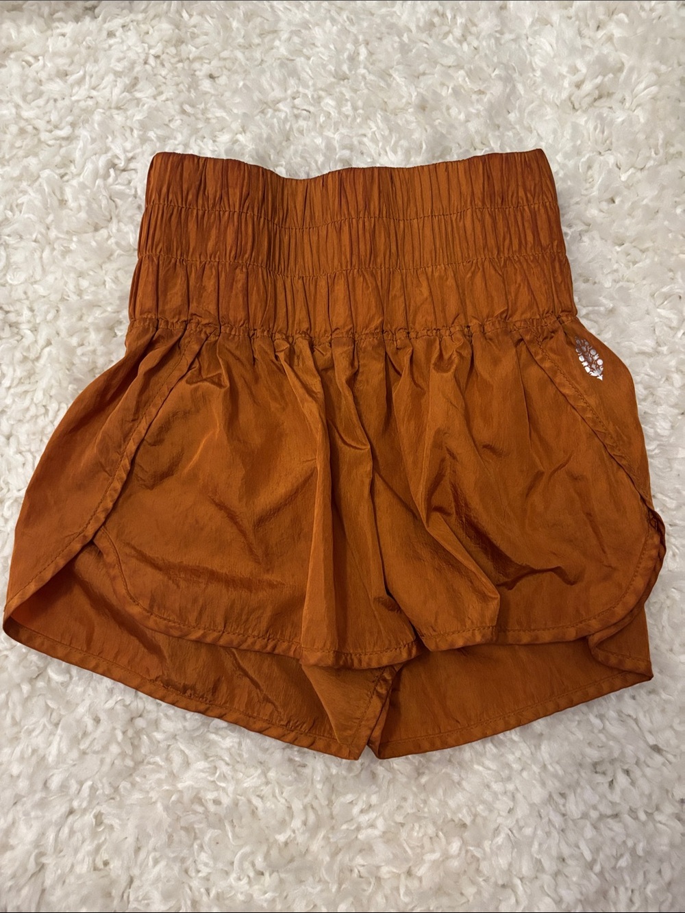FP Movement by Free People Rust Orange High-Waist Tulip Shorts